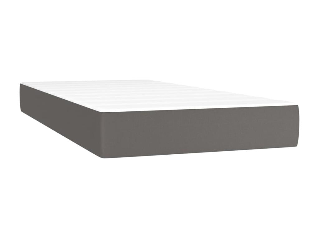 Lit à sommier tapissier avec matelas Gris 100x200 cm Similicuir VKVF88546