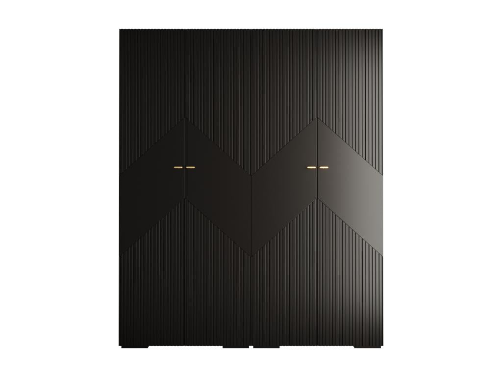 Armoire à portes battantes Domopure Ryfel 2 236.7/200/47 4 portes Noir FBFJ95887