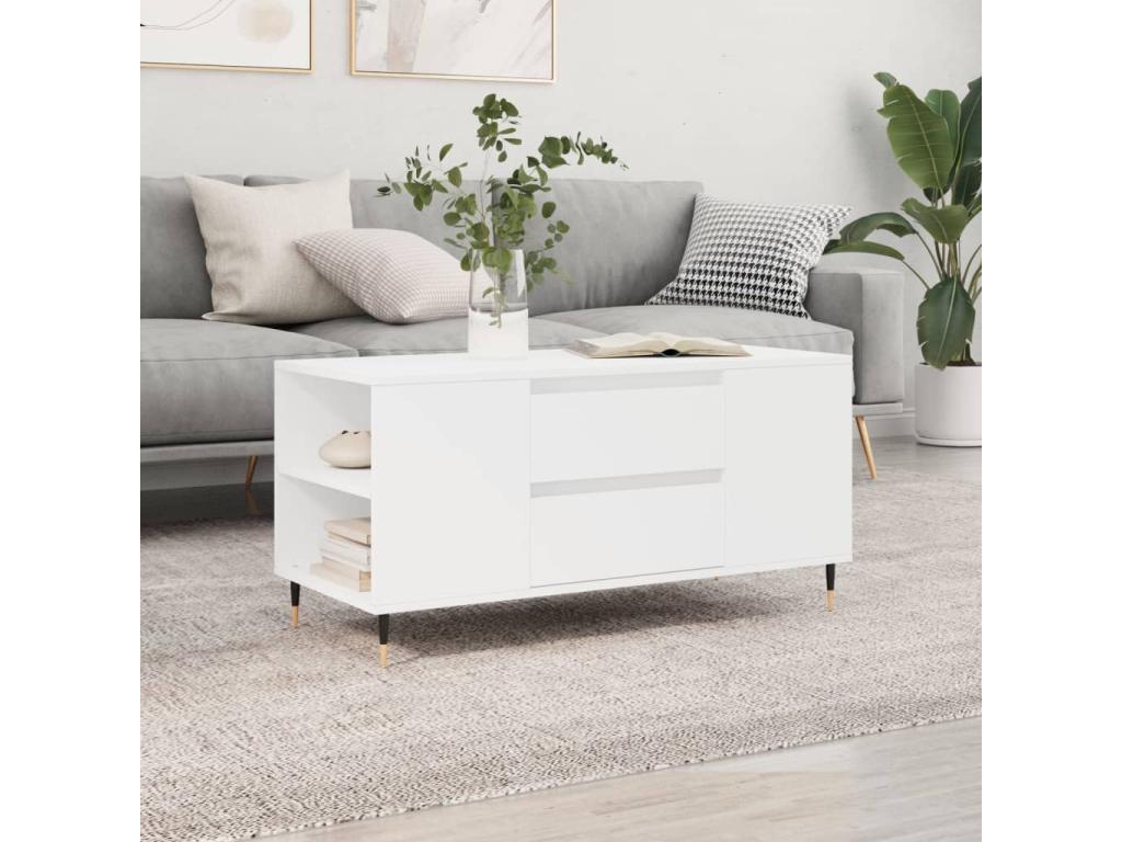 White coffee table 102x44.5x50 cm engineered wood VBAI59320