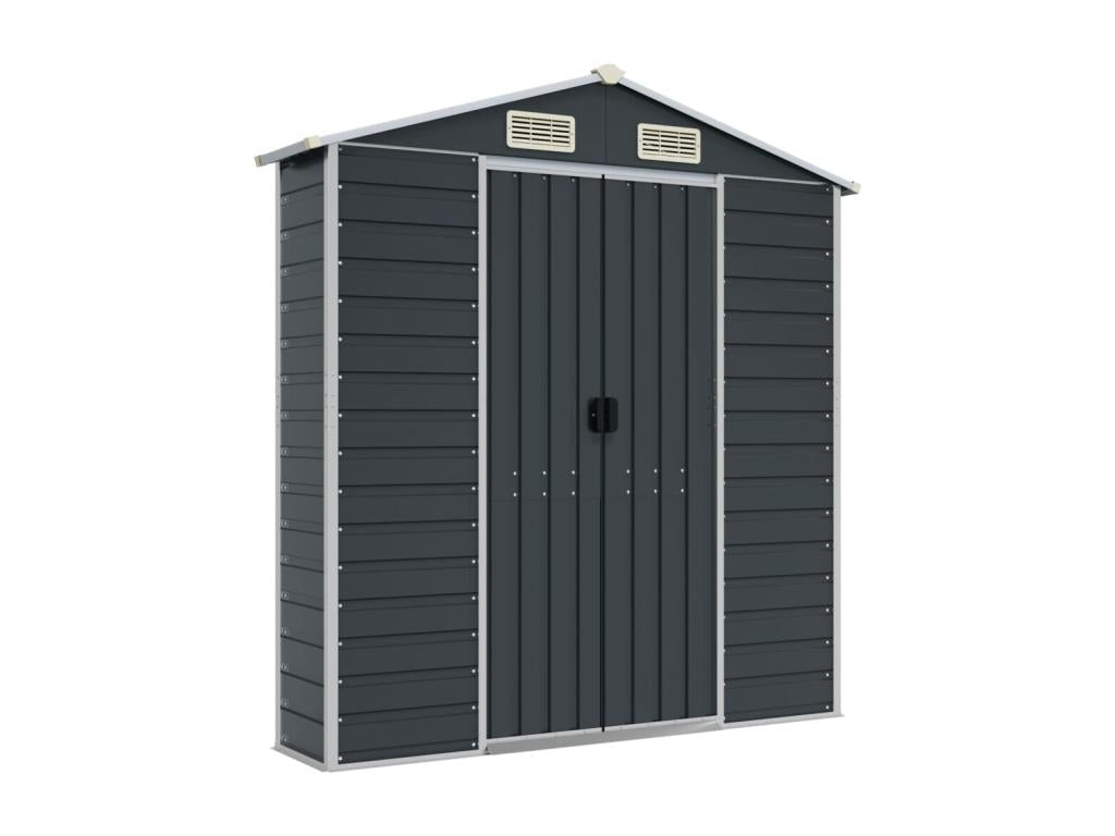 Abri de jardin anthracite 191x640x198 acier galvanisé KKUJ15001