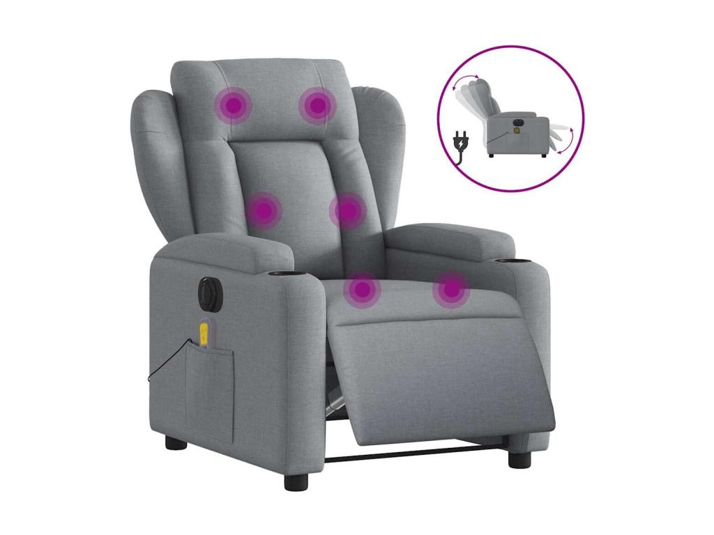 Light grey fabric electric reclining massage chair HEEI41520