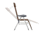 Folding camping chairs and footrest, 2 pieces, brown, RFLK91819