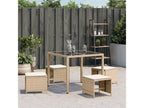 Garden stools with cushions, 4 pcs, beige, 41x41x36 cm, rattan, XRDZ48127