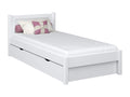 Single wooden bed - with drawer N02 White 100x190 XKKZ02260