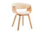 Chaises à manger lot de 4 crème bois courbé et similicuir ELOK18669