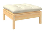 Salon de jardin 6 pcs avec coussins crème bois de pin UBNM38531