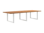 Light brown rectangular solid oak dining table RPZL75515