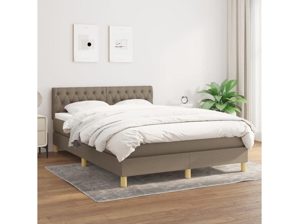 Lit à sommier tapissier avec matelas Chicyla 140x190 cm Tissu UZRP44192