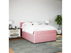 Chicyla bed base with pink 160x200 cm velvet mattress MNMM16634