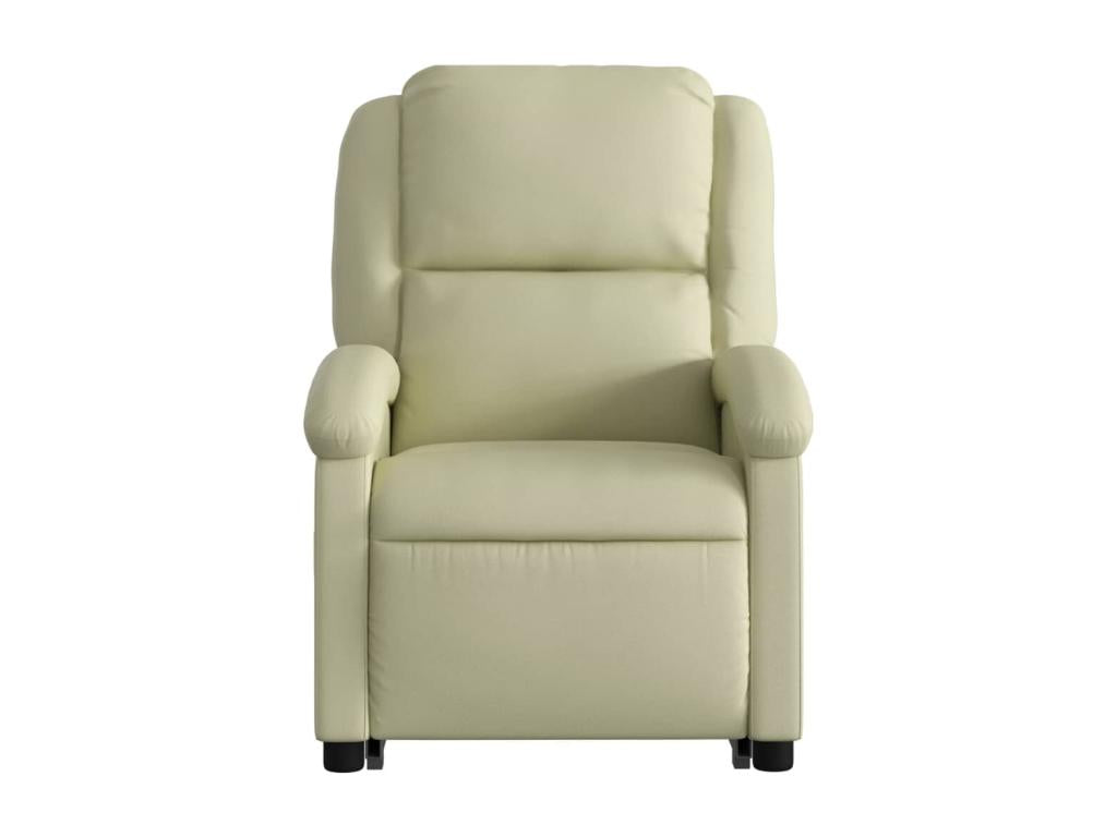 Electric reclining massage chair in cream genuine leather APCC15495