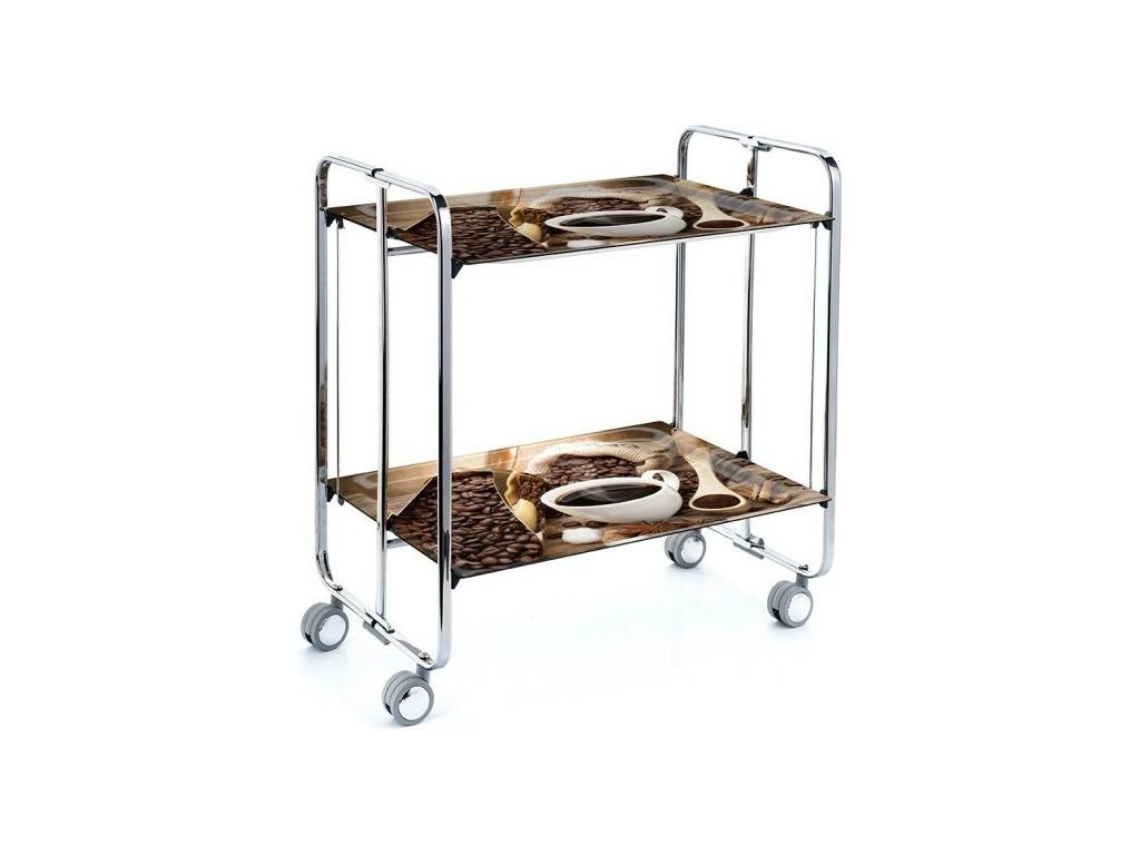 Table roulante pliante Domopure 2plateaux châssis chromé BRKK72475