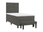 Domopure bed base and mattress, Dark Grey 90x190 Velvet QNKT04660