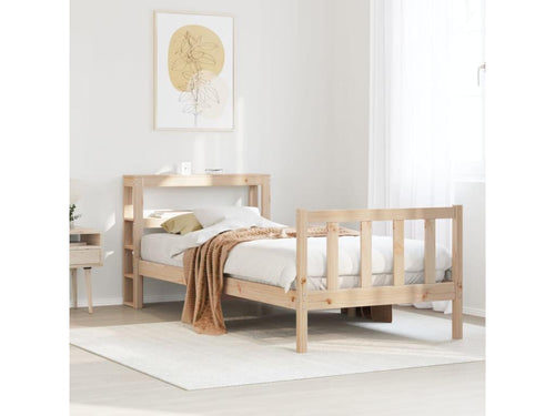Bed frame without mattress 100x200 cm solid pine wood WRII89352
