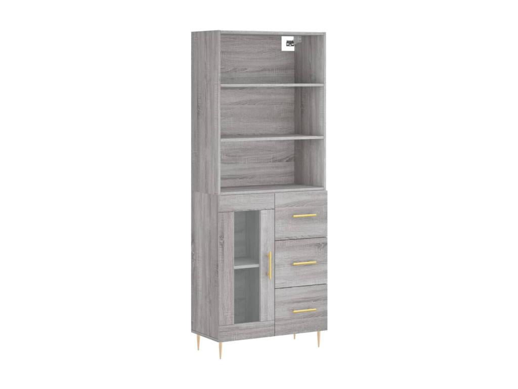 Buffet haut Chicyla gris 69.5x34x180 cm Bois d'ingénierie YHHY76838