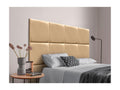 Domopure Upholstered Headboard in High-Quality Faux Leather, Domopure Interior Composed of Interchangeable Self-Adhesive Panels, Champagne, 145 cm, DXGB36363