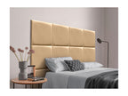 Domopure Upholstered Headboard in High-Quality Faux Leather, Domopure Interior Composed of Interchangeable Self-Adhesive Panels, Champagne, 145 cm, DXGB36363