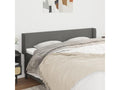 Headboard with wings, Dark Grey, 183x16x78/88 cm, Fabric PWLO66676