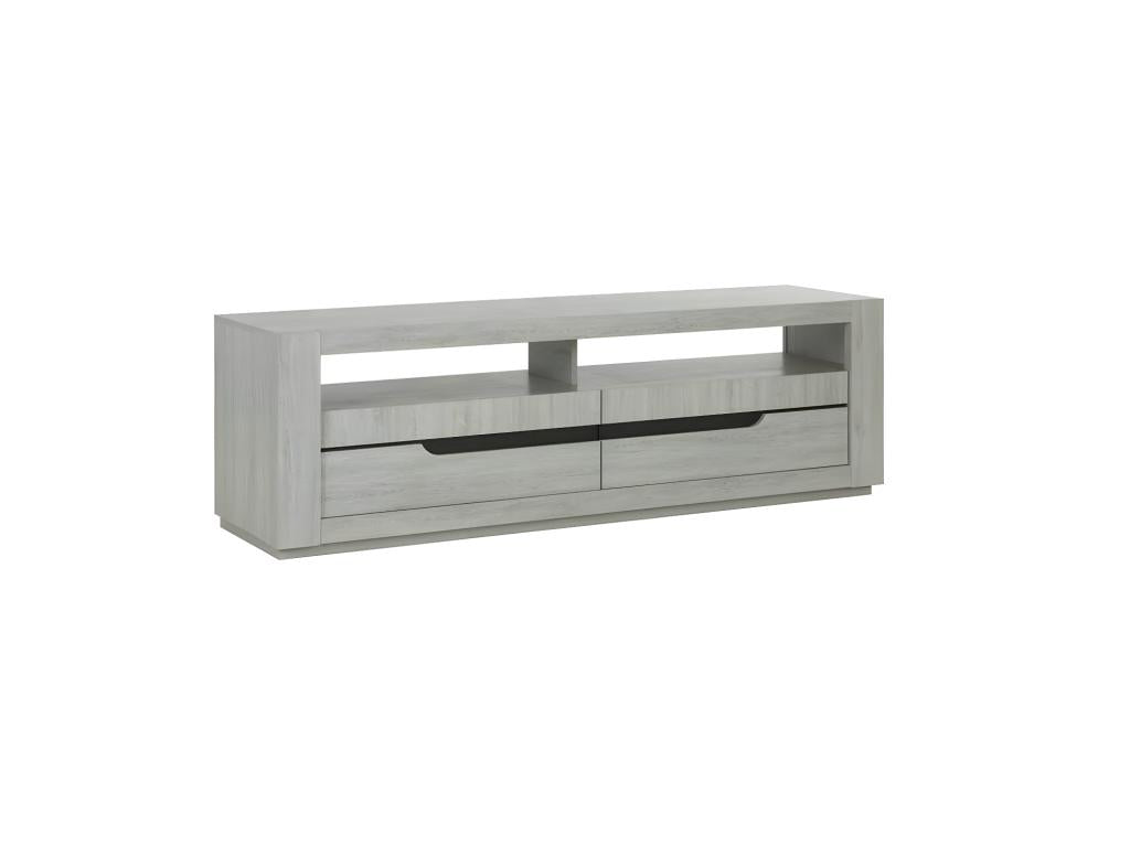Meuble TV 2 tiroirs Chêne Gris Clair - Decohaute GCPM62692