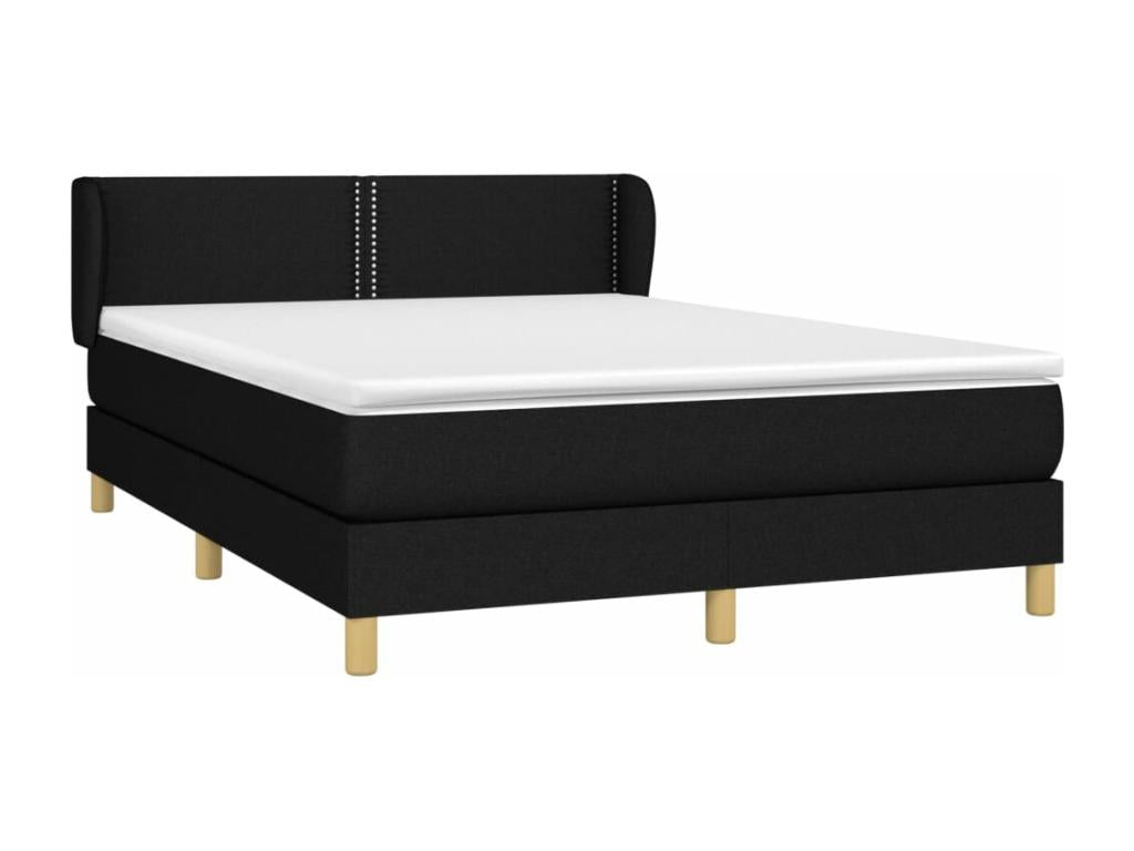 Lit à sommier tapissier avec matelas Noir 140x200 cm Tissu UCAE75310