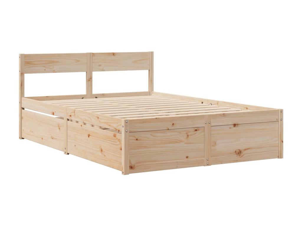 Cadre de lit sans matelas 120x190 cm bois de pin massif XXHE57811