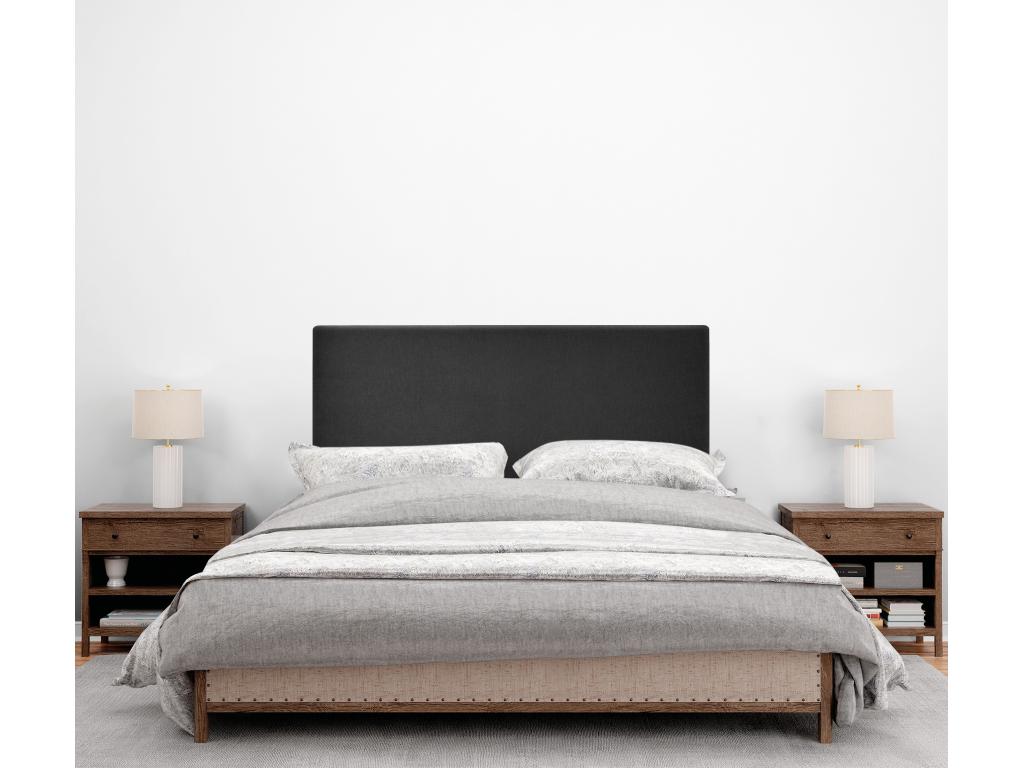 Decohaute Aqualine Upholstered Fabric Headboard 105x60cm for 105cm Bed - Black RMIY24011