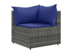 11-piece garden furniture set with grey resin wicker cushions UMLU73369