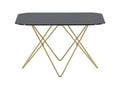 Decohaute Coffee Table 80x80 cm Glass with Black Marble Finish. BSOZ72195