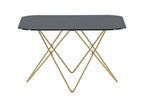 Decohaute Coffee Table 80x80 cm Glass with Black Marble Finish. BSOZ72195
