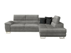 Domopure 166 Grey Corner Sofa with Sleeping Function and Bedding Box, 270x202x71cm, IPDM09690