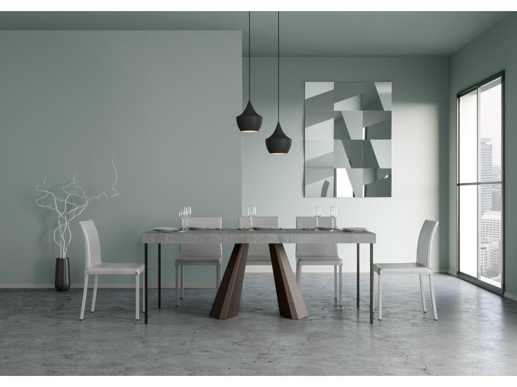 Diamante Small Premium Extendable Console Table 90x40/196 cm Concrete Grey Bear Frame PMMY43723