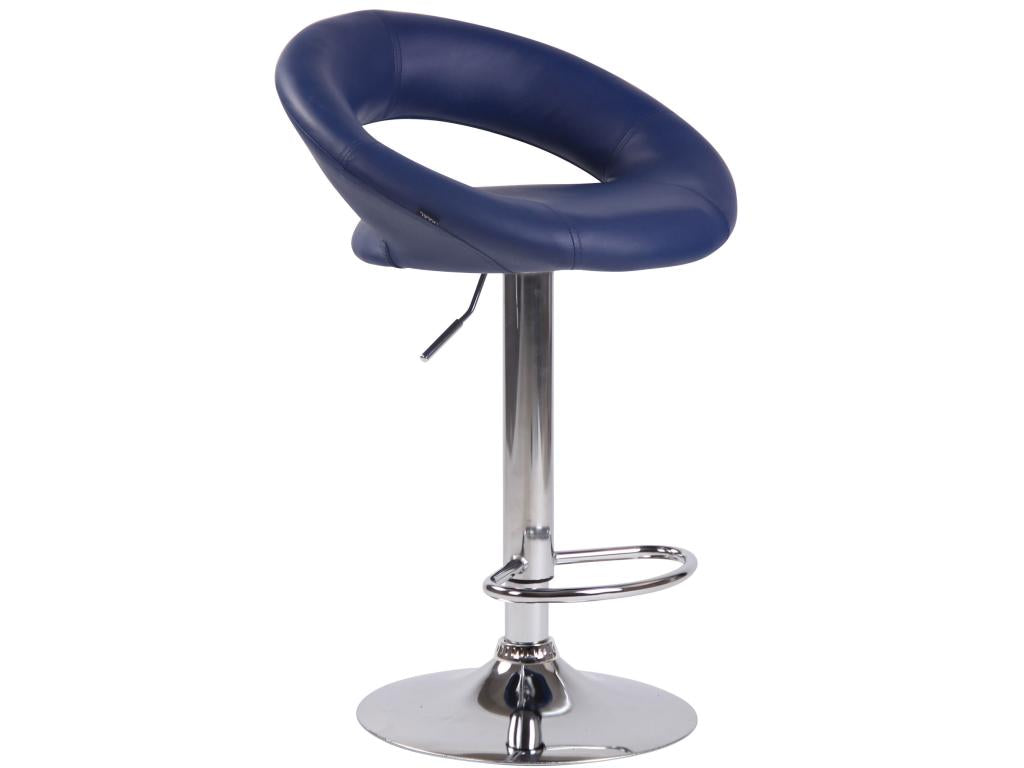 Bar stools - Faux leather / Metal - Blue - Domopure ACTO92665