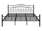 Domopure Double Bed Frame, Powder-Coated Steel, 180x200cm, Black, Domopure PRSS70421