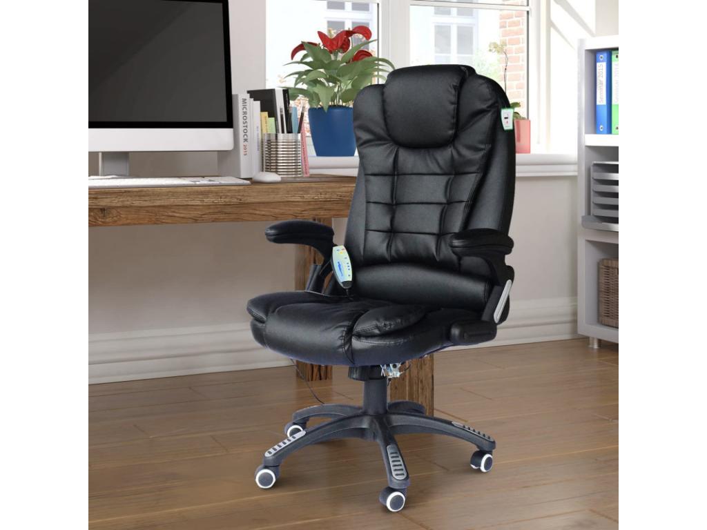 Domopure Black Massaging Office Chair OYXZ85779
