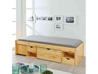 Domopures bed with drawers and integrated bedside tables in solid light oak wood, 90x200 cm - LT17012 KFYI27435