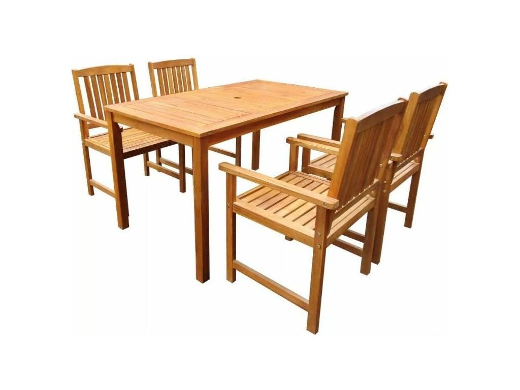Table rectangulaire et 4 chaises de jardin Chicyla clair Chicyla 3 GKBR09771