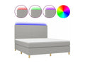 Domopure bed base and mattress with LED, light grey, 160x200 cm, VIML43001