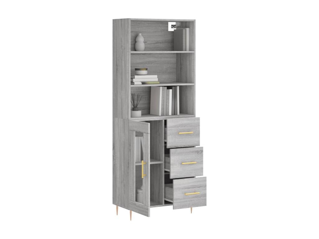 Buffet haut Chicyla gris 69.5x34x180 cm Bois d'ingénierie YHHY76838