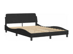 Bed frame with headboard, black, 140x200 cm, velvet, NBVA40303