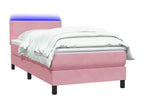 Domopure bed base with pink 90x220 cm velvet mattress DBZJ24046