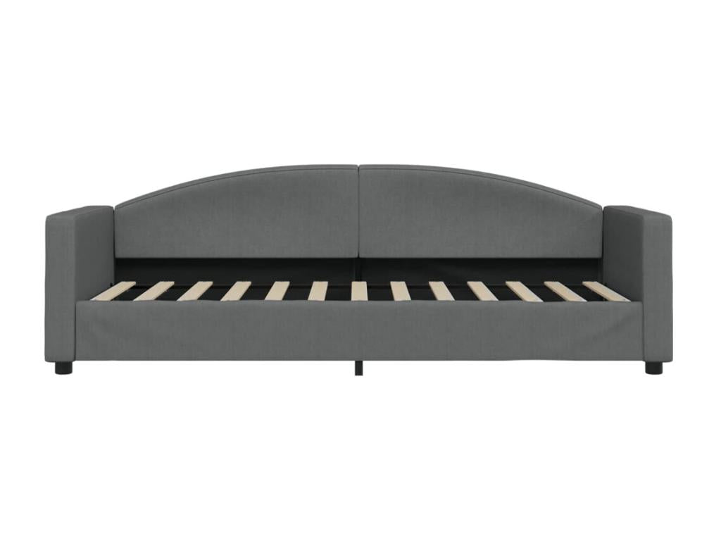 Lit de jour avec matelas gris foncé 80x200 cm tissu MJHI51116