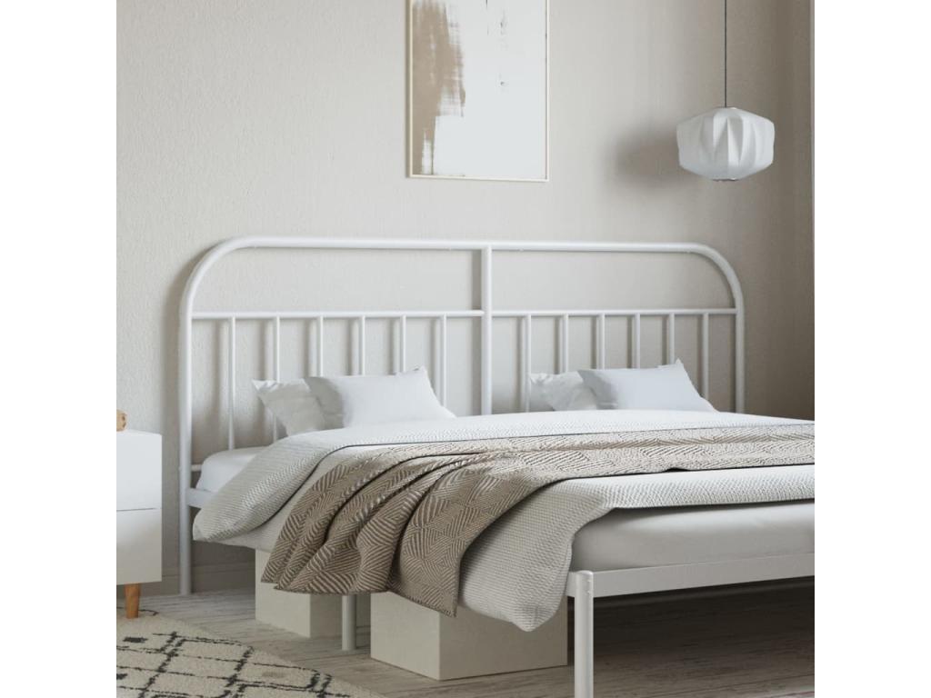 Tête de lit métal blanc 193 cm FVQW63525