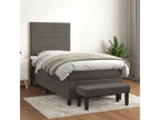 Domopure bed base and mattress, Dark Grey 90x190 Velvet QNKT04660