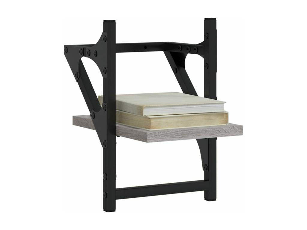 Chicyla wall shelves with bars, 2 pcs, grey, 20x25x30 cm, XXZF60159