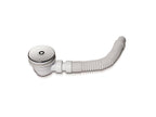 Receveur de douche blanc 100x100x3cm carré extra-plat Domopure coat bac à douche anti-dérapant avec bonde de receveur et siphon 90cm SYQR32698