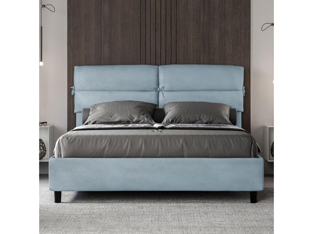 Chicyla NJOP81730 Upholstered Storage Bed 160x200cm Light Blue Microfiber