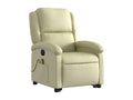 Electric reclining massage chair in cream genuine leather APCC15495