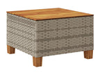 Domopure Premium - Grey garden table 55x55x36 cm woven resin and wood Domopure QGOJ44616