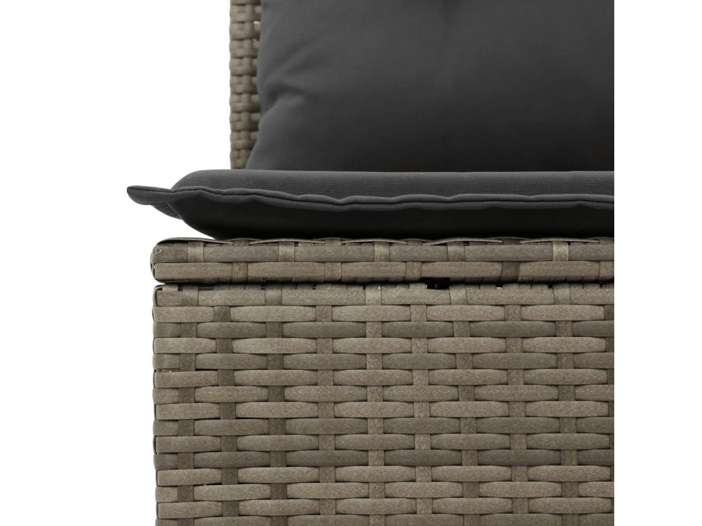 5-piece garden furniture set with grey resin wicker cushions TOUA02050