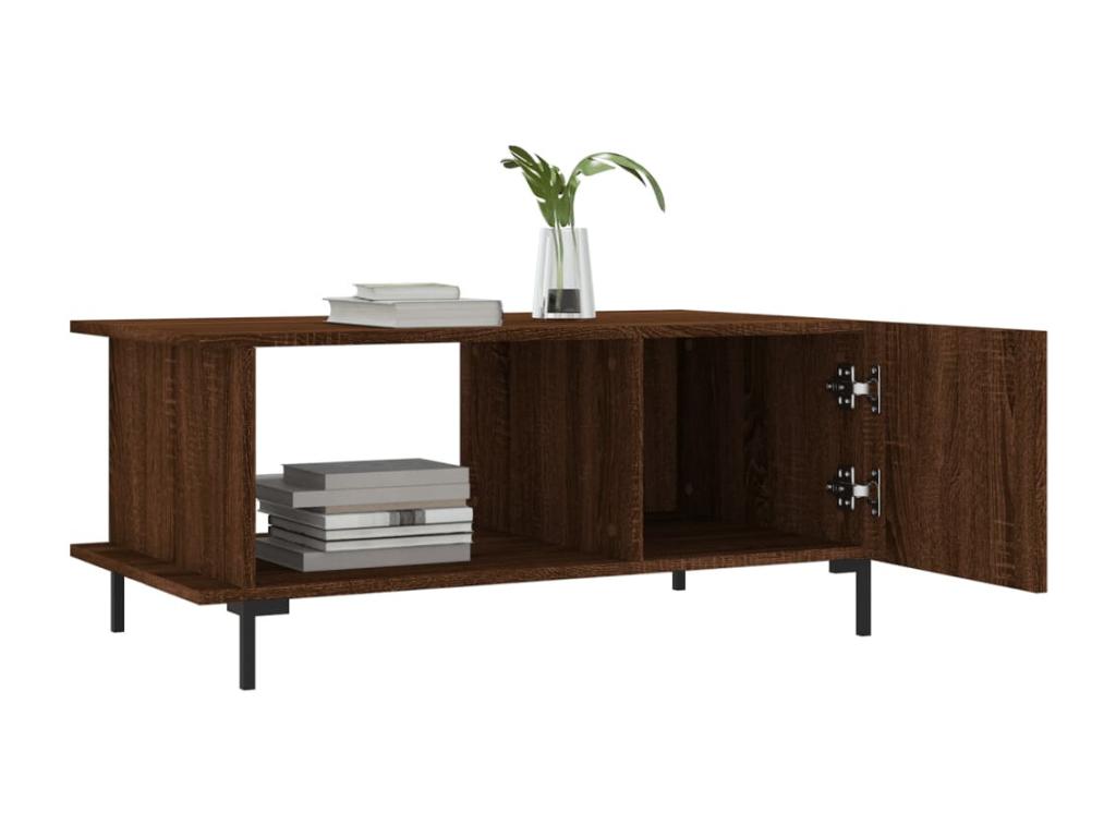 Table basse chêne marron 90x50x40 bois d'ingénierie LWGX82623