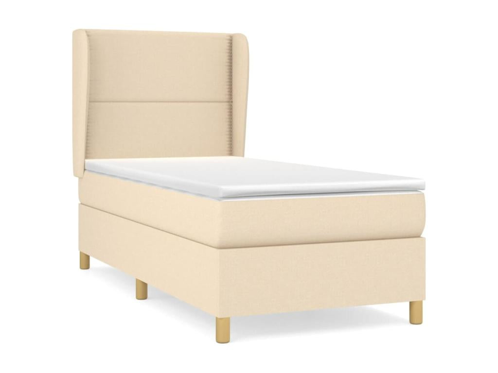 Lit à sommier tapissier avec matelas Crème 100x200 cm Tissu JSYQ23331